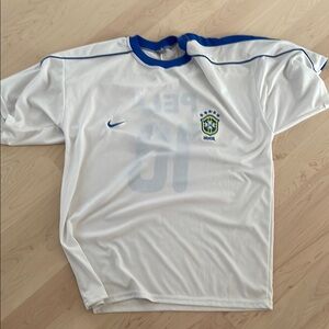 Nike White and Blue Men's Jersey